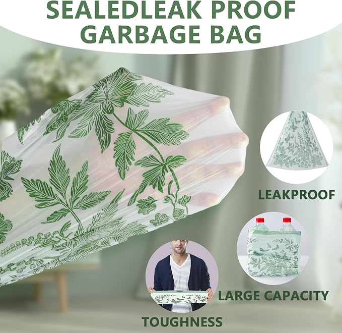 VOK 8 Gallon Trash Bags with Butterfly Printed & Sweet Wormwood Scent, - Image 5