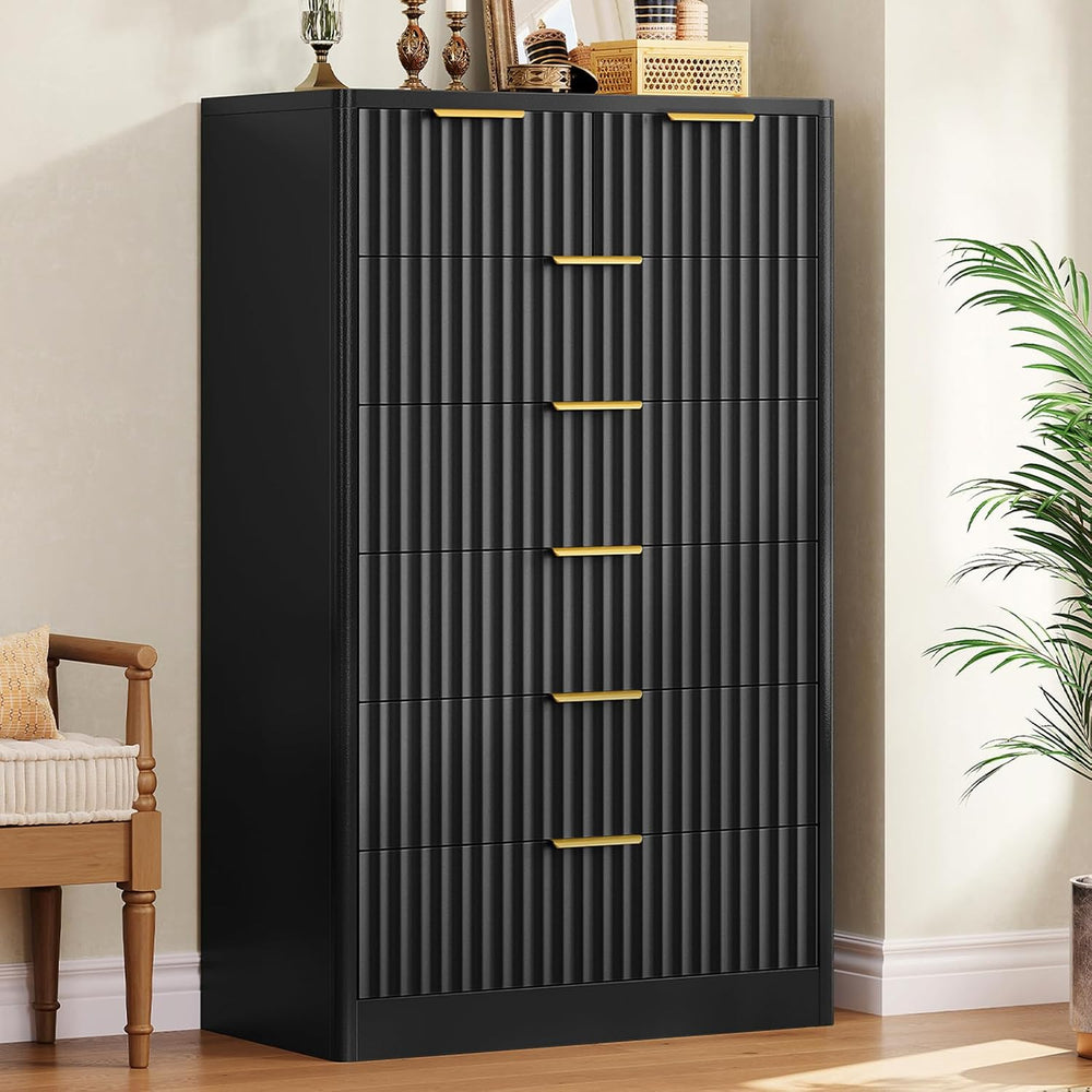 TEENOFN Fluted Dresser for Bedroom with 7 Drawers, 48" Tall Modern Chest...