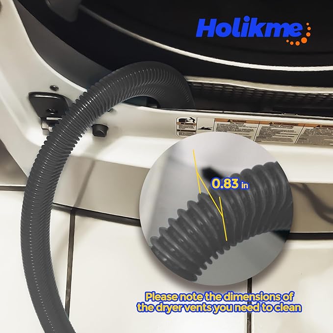 Holikme 2 Pieces Dryer Vent Cleaner Kit, Dryer Lint Vacuum Attachment and - Image 6