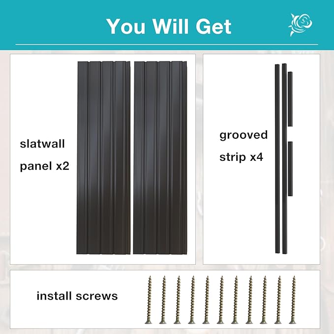 NeatiEase Slatwall Panel Wall Storage Systems, 2 x 4ft Slat Wall Paneling - Image 3