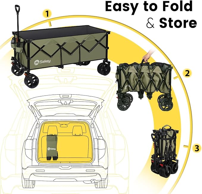 Sekey 48''L Collapsible Foldable Extended Wagon - Image 6