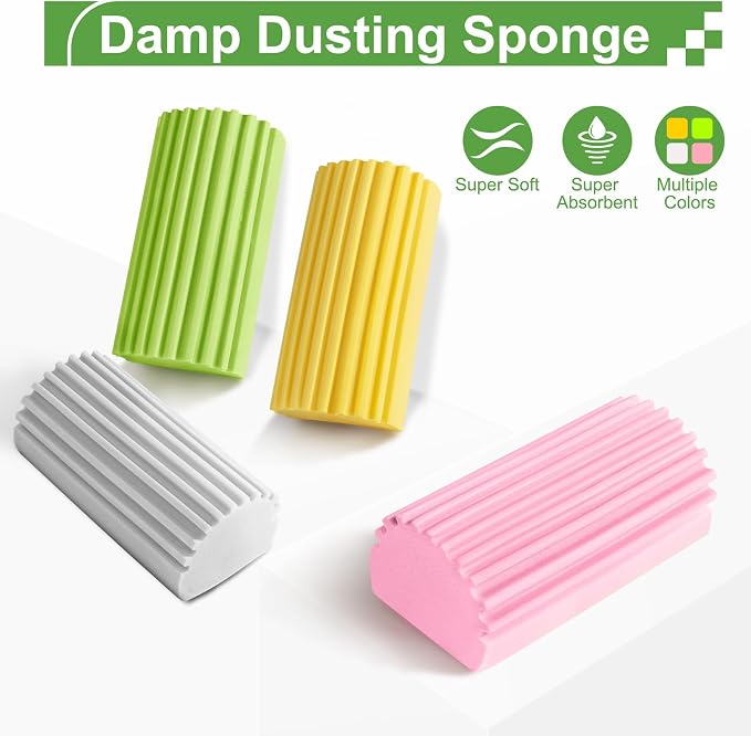 2-Pack Damp Clean Duster Sponge, Sponge Cleaning Brush, Duster - Image 6