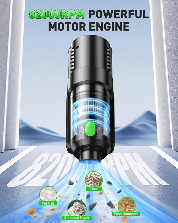 Handheld Car Vacuum Cleaner Cordless 18000PA, 2 in 1 Air Duster & Vacuum Cleaner - Image 7