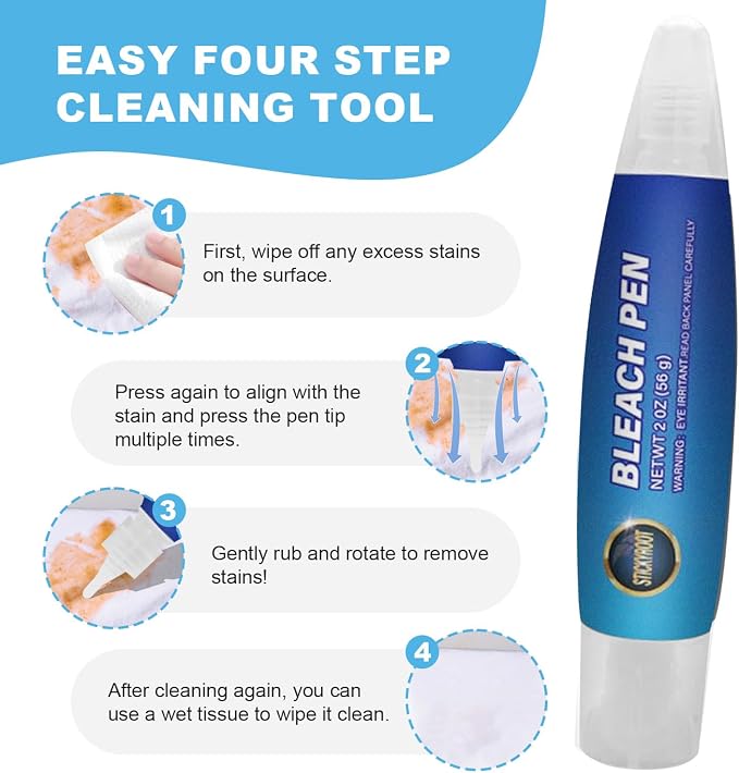 Bleach Pen Gel, Bleach Pen for Clothing, Stain Remover Pen, Travel Size - Image 4