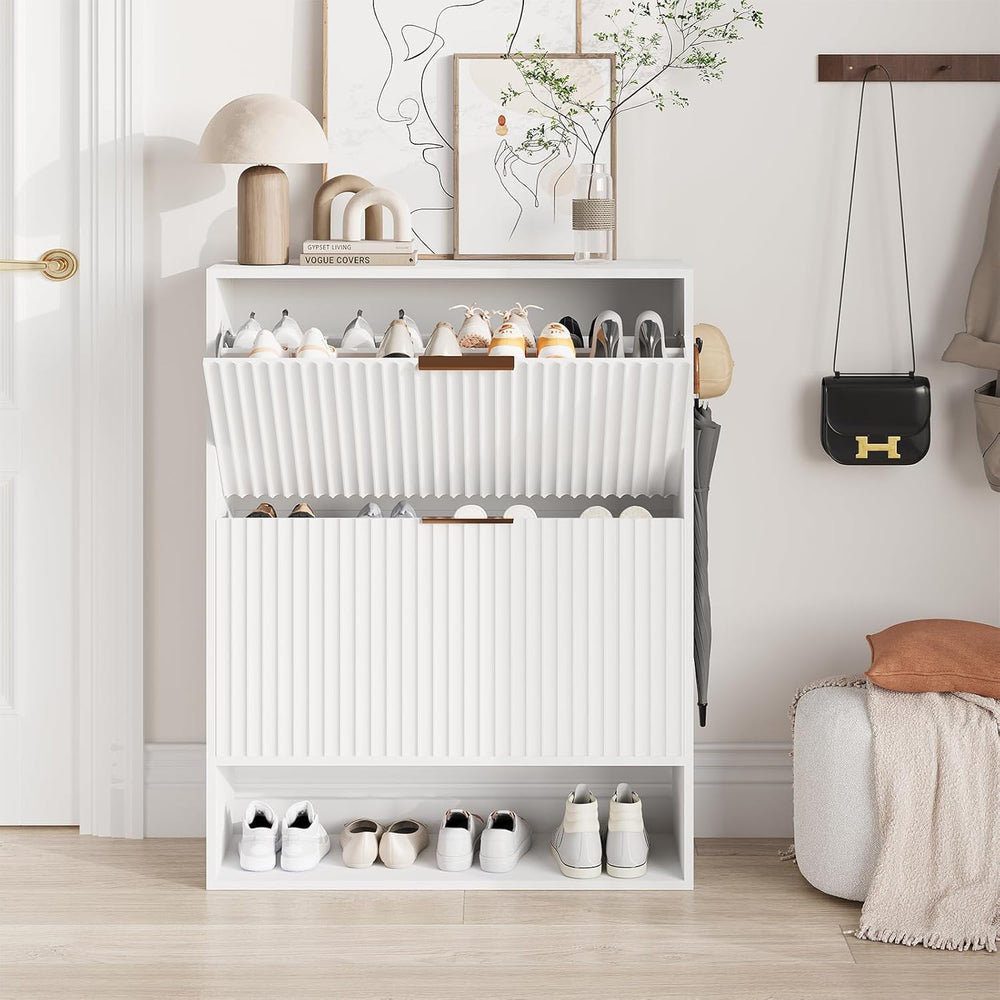 Takywep Shoe Cabinet for Entryway, Narrow Freestanding Shoe Cabinet Storage w...