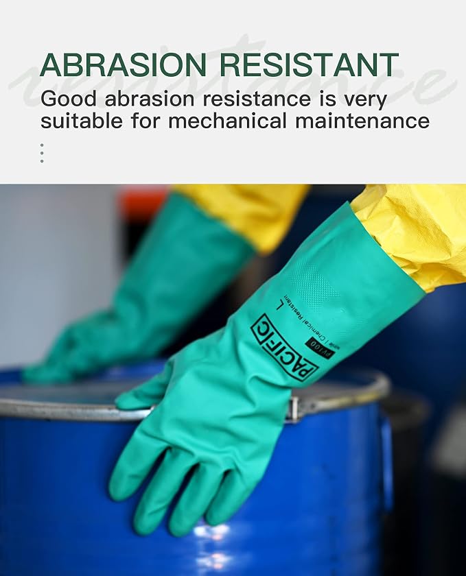 PACIFIC PPE 2 Pairs Nitrile Chemical Resistant Gloves, Resist Strong Acid - Image 4