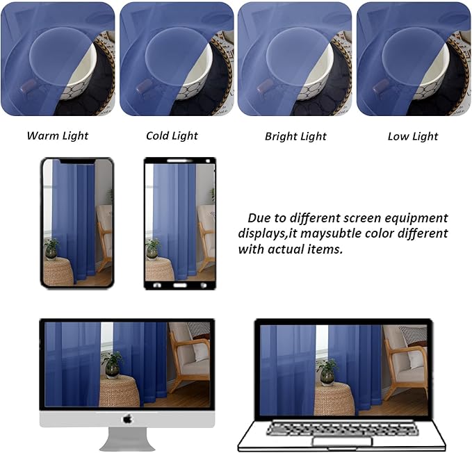Chyhomenyc Sheer Valances for Windows 2 Pack, Small Window Curtains for Living - Image 5