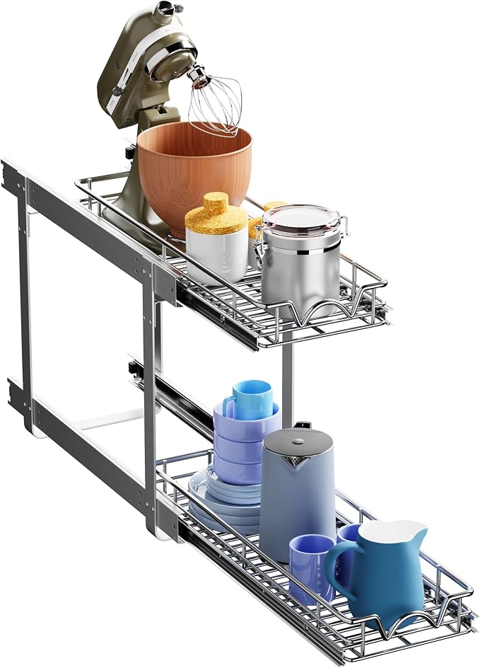 HOLDN’ STORAGE Two Tier Pull Out Cabinet Organizer, Individual Sliding Drawers by HOLDN%E2%80%99STORAGE