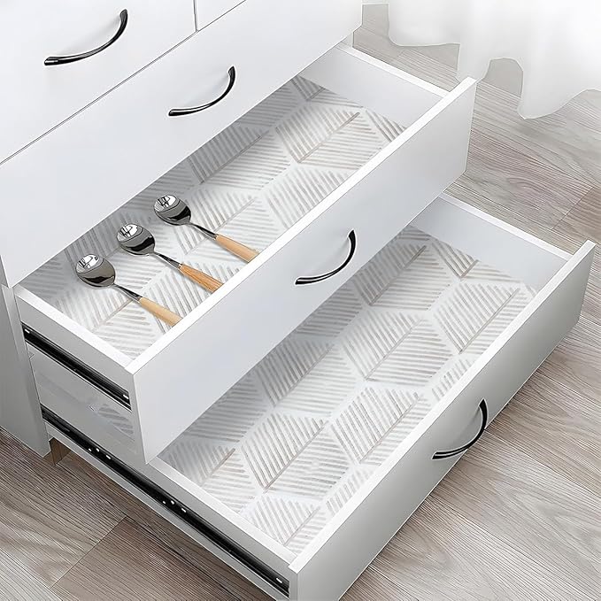 Shelf Liners for Kitchen Cabinets, Non Adhesive and Strong Non-Slip Shelf by Amiitay