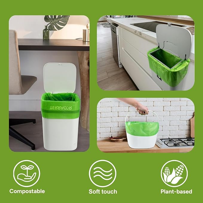 1.3 to 1.6 Gallon Compostable Trash Bags, Food Waste, Dispenser Packs Organic - Image 5