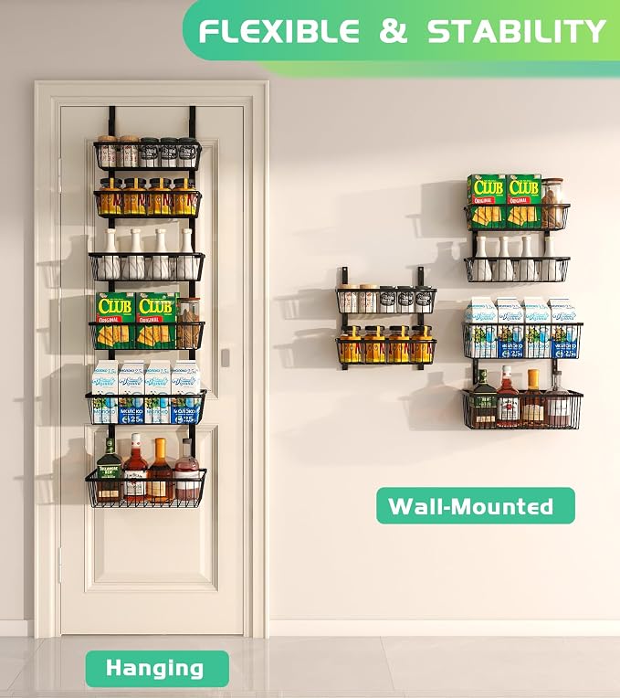 12 Inch Wide Narrow Over The Door Pantry Organizer, Pantry Organization and