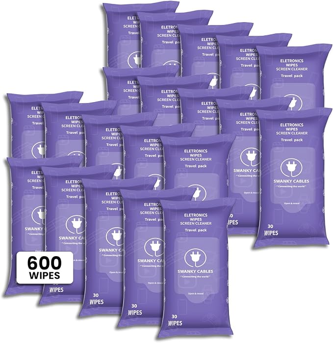 Screen Cleaner Wipes: Electronic Wipes by SWANKYCABLES