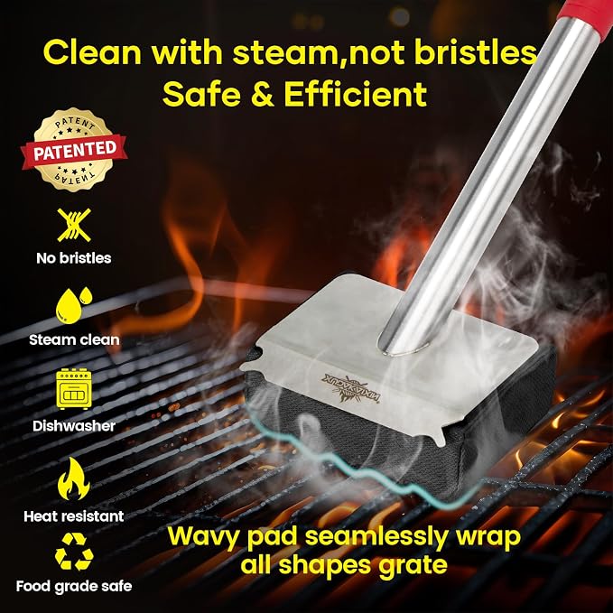 Grill Brush Bristle Free, Upgraded Aramid Fiber Wavy Pad Perfect - Image 2