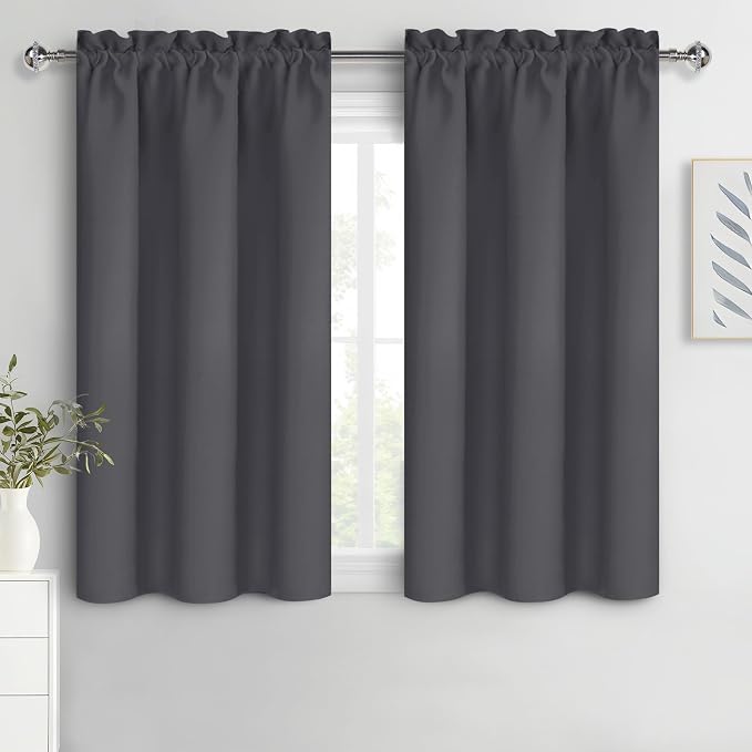 DWCN Blackout Curtains for Bedroom 54 Inch Length 2 Panels Set, Solid Thermal by DWCN