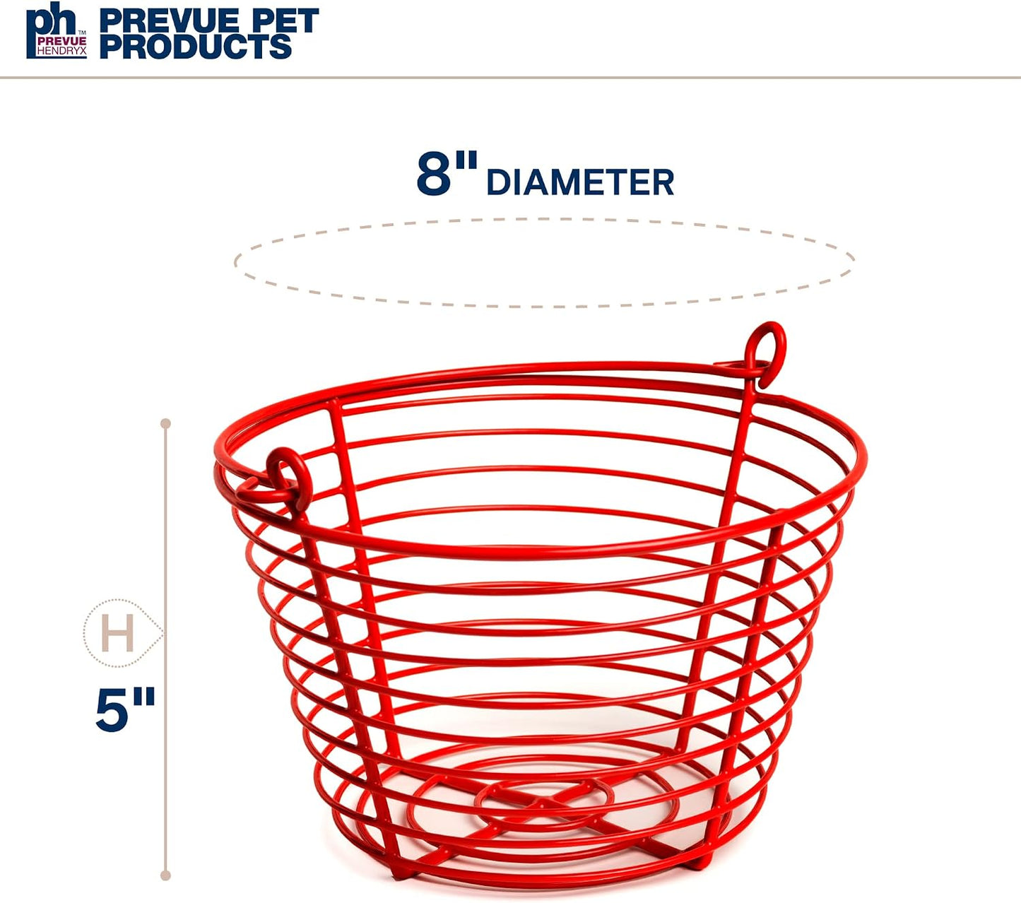 Prevue Pet Products Egg Basket - Wire Holder for Chicken or Duck Eggs, Countertop Storage Basket, Farmhouse Decor or Vegetable Collection Container, Lightweight & Sturdy - Red
