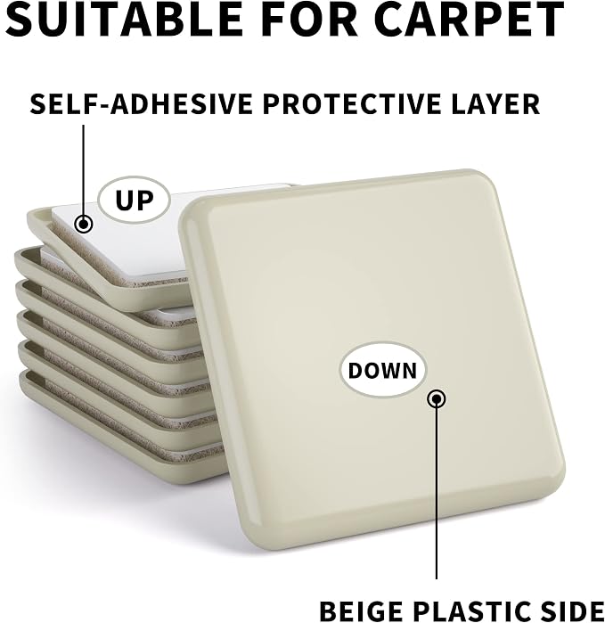 Furniture Sliders 20 pcs-2 1/2” Square Furniture Sliders - Image 4