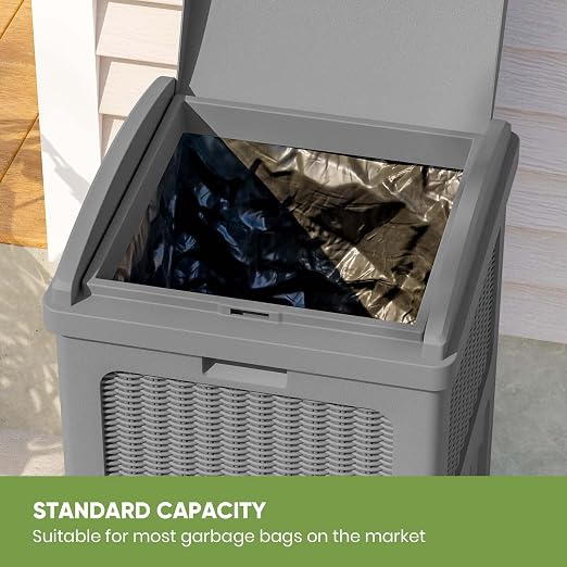Patiowell 36 Gallon Outdoor Trash Can, Resin Outdoor Garbage Can - Image 8