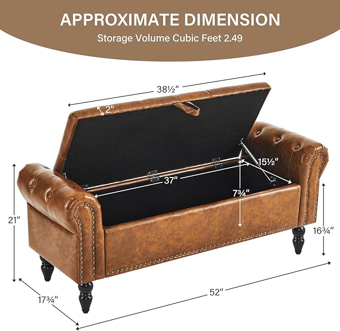 Furnimart Storage Bedroom Bench - Image 2