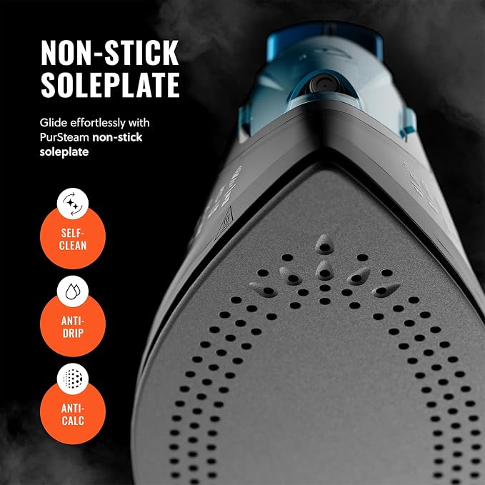PurSteam Professional 1250W Steam Iron | Powerful Steamer - Image 3
