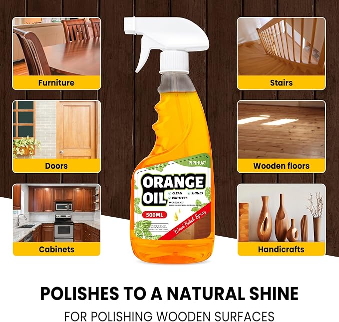 PIPIHUA Wood Oil Polish Spray, Shines & Protects, Wood Furniture Cleaner and - Image 5