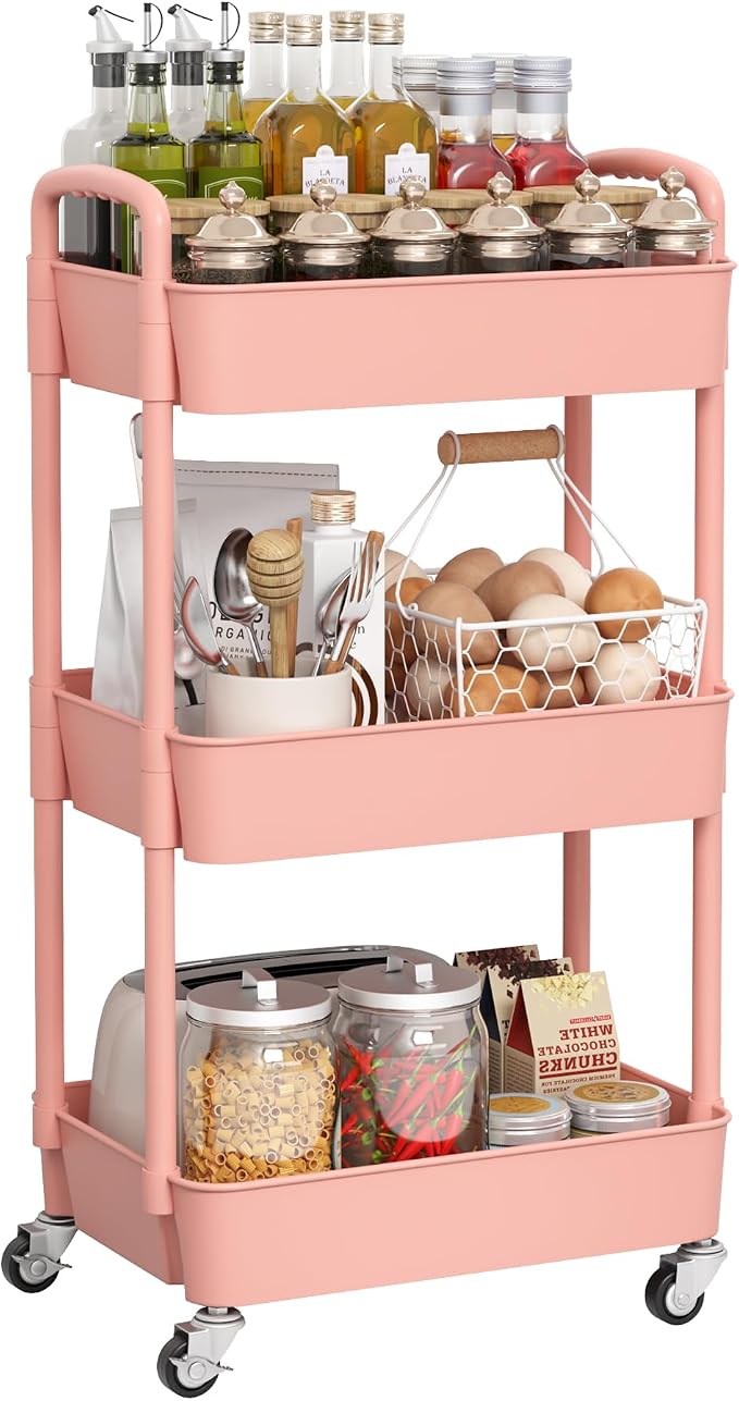 Sywhitta 3-Tier Plastic Rolling Utility Cart - Image 7