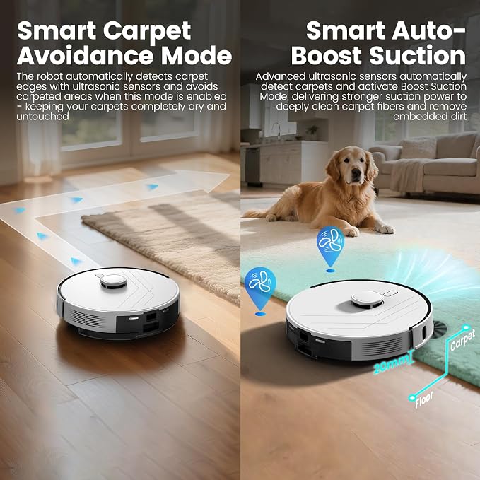 AIRROBO T30+ Robot Vacuum and Mop, Self-Emptying, 6000PA Suction, Proactive - Image 6