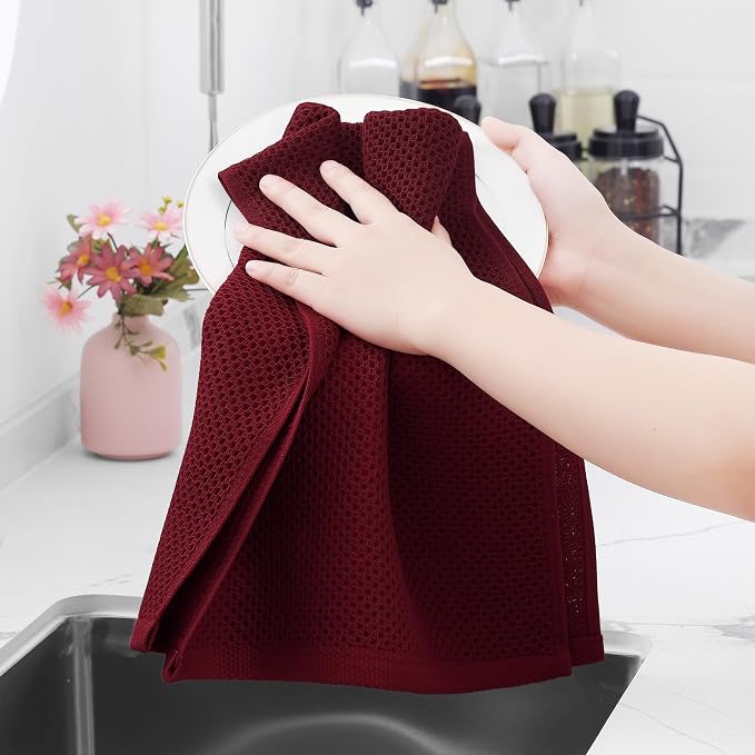 Homaxy 100% Cotton Waffle Weave Kitchen Dish Towels, Ultra Soft Absorbent Quick - Image 4