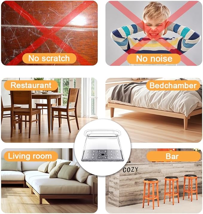 32 Pcs Rectangle Chair Leg Floor Protectors - Image 5