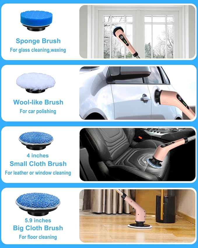 Leebein Electric Spin Scrubber, Cordless Powerful Scrub Brush - Image 5