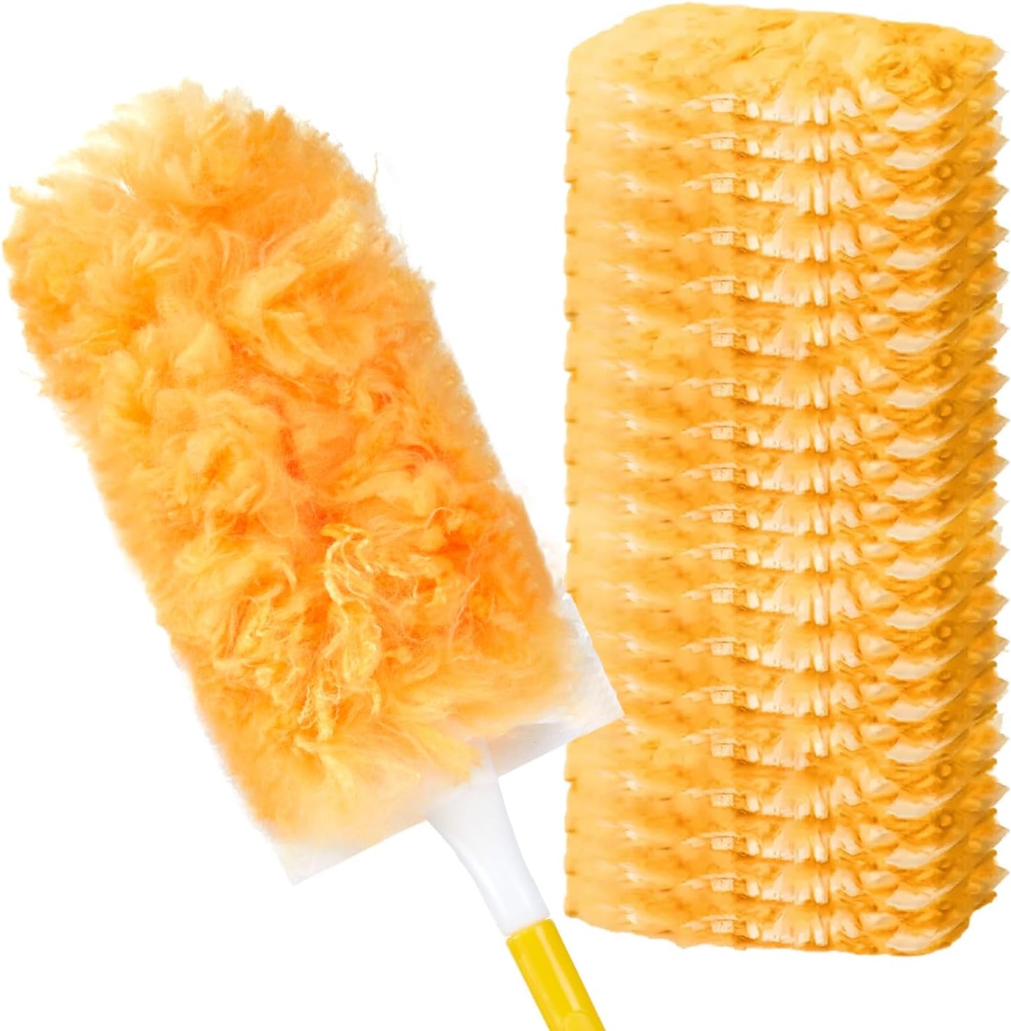 360° Duster Refills Kit for Swiffer Duster, 25 Pack & 1 Handle, Multi-Surface Dusters with 4X Cleaning Power. Efficient Duster Kit for Cleaning Pet Hair, Home, Office, Blinds, Furniture and More