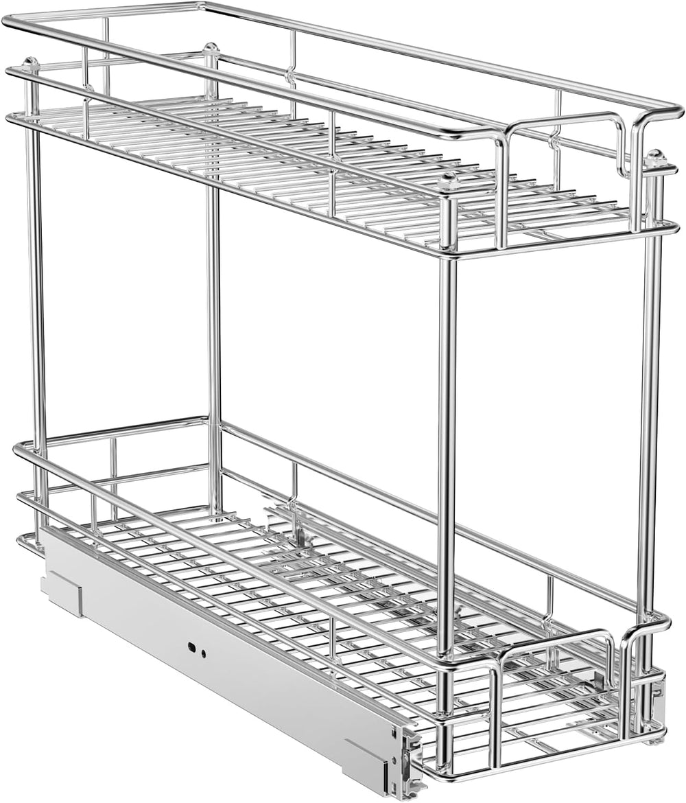 ROOMTEC Pull Out Spice Rack for Narrow Cabinet (5½" W X 21" D),2 Ti...