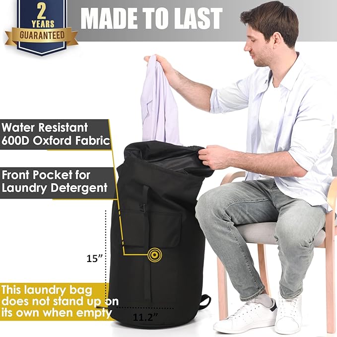 Backpack Laundry Bag, 115L Heavy Duty Extra Large College Laundry Backpack - Image 2