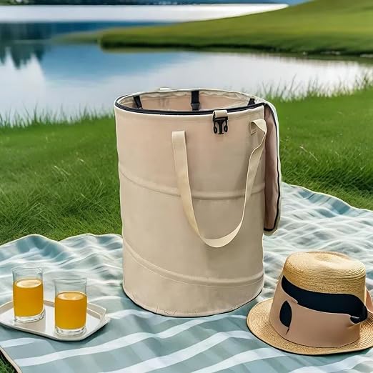 Collapsible Trash Can with Lid, Foldable Camping Trash Can, Outdoor Recycle Bin - Image 7