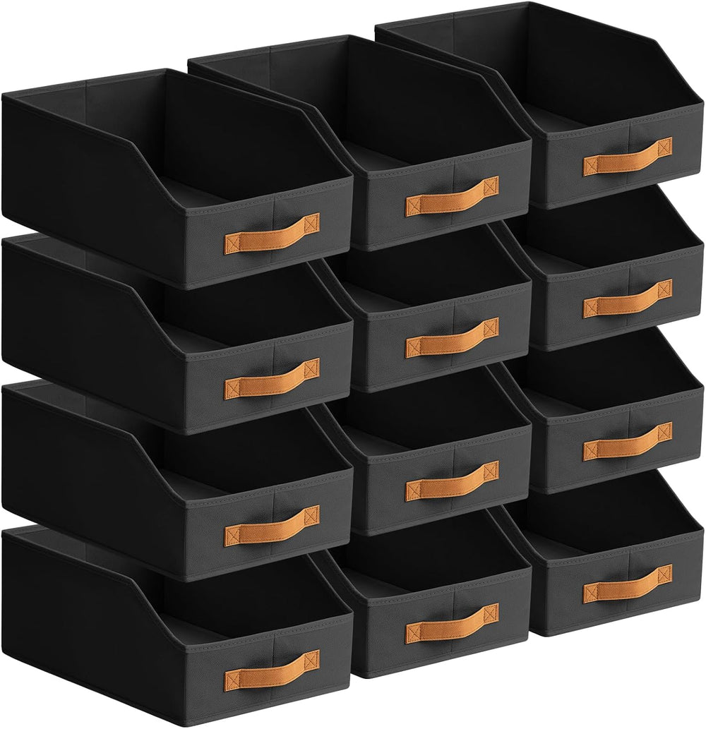 Homsorout Fabric Storage Bins for Organizing - 12 Pack Large Trapezoid Collap...