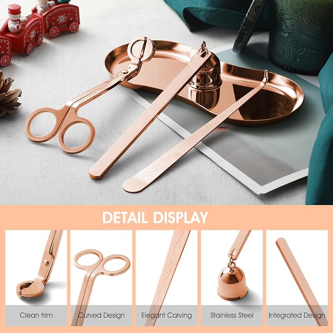 PATOISE 4 in 1 Candle Accessory Set, Candle Wick Trimmer Cutter Mini, Candle - Image 2