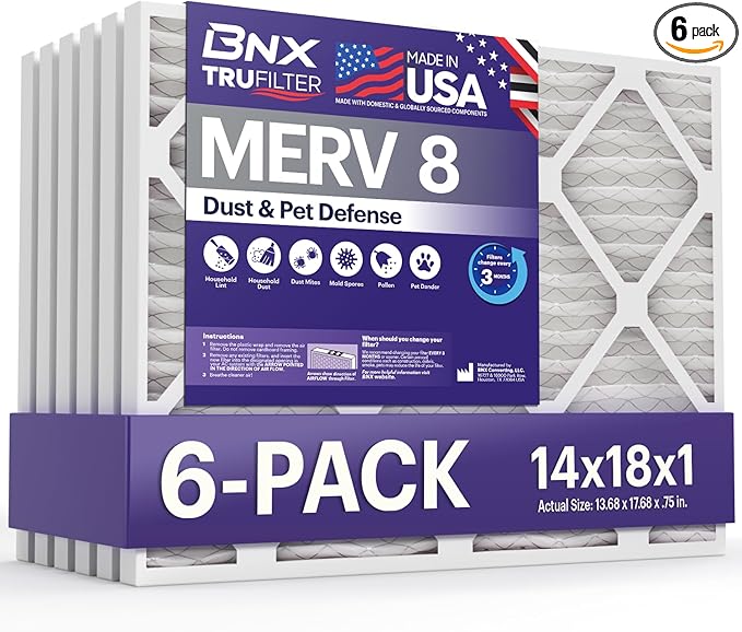 BNX TruFilter 14x18x1 Air Filter MERV 8 by BNX