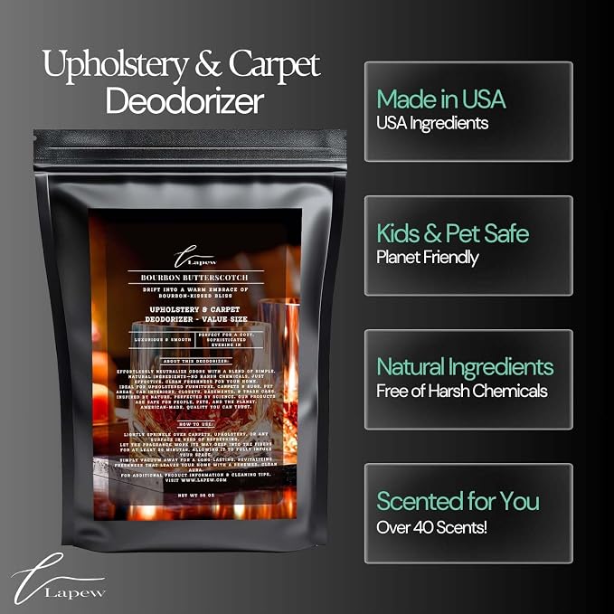Bourbon & Butterscotch Carpet Freshener Powder Value Size 36 oz | Powerful Odor - Image 5
