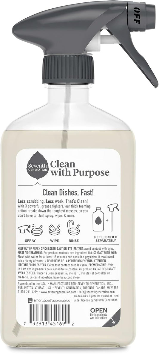 Seventh Generation Foaming Dish Spray, Power+ Mandarin Orange, 3 Powerful - Image 2
