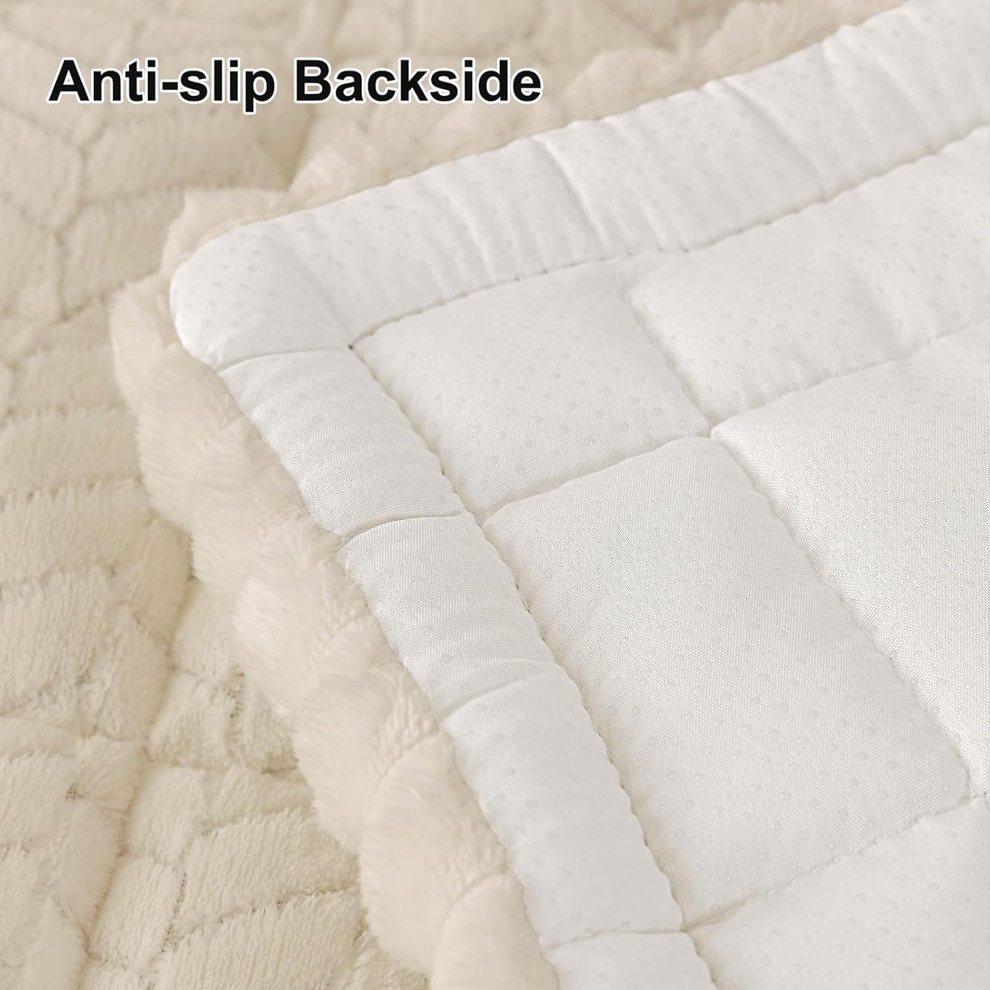 Smiry Couch Cover for Dogs, Non Slip Fuzzy Pet Sofa Covers Washable for 2-3 Cushion Couch, Soft Thick Furniture Protector for Cats Dogs, Against Fur, Dirt, Scratch Resistant (Beige, 27.6"x59")