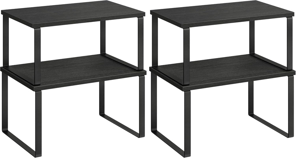SONGMICS Cabinet Organizer Shelf, Set of 2 Kitchen Counter Shelves, Kitchen S...