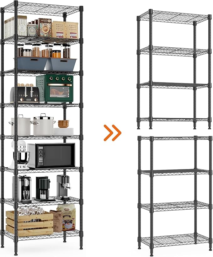 8 Tier 2000 lbs Storage Rack Metal Wire Shelving Unit, Storage Standing Shelf - Image 7
