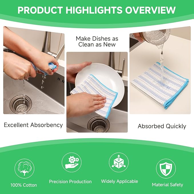 Wood Fiber Cleaning Cloth-15pcs, Super Absorbent Cleaning Cloth, No Oil Stains - Image 5