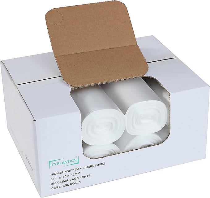 TYPLASTICS 55 Gallon Clear Trash Can Liners - Image 5
