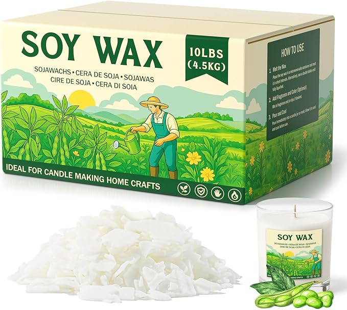 NORVENCE Soy Wax for Candle Making, Natural Soy Wax Flakes 10lb, Premium Candle by Unknown