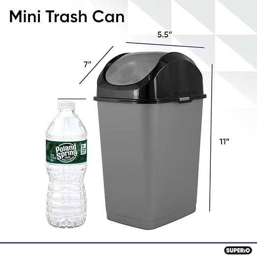 Superio Mini Plastic Trash Can - Image 2