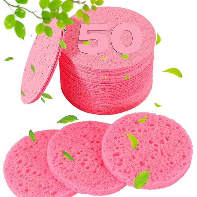 METUUTER 50 PCS Compressed Facial Sponges by METUUTER