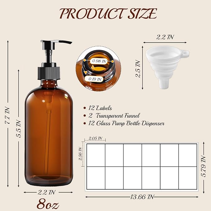 12 Pack Amber Glass Bottles 8oz - Image 3