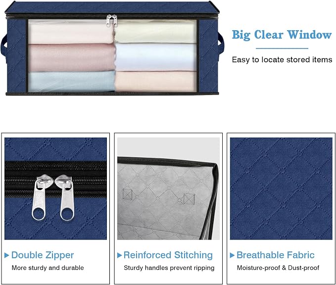 HomeHacks Storage 10-Pack Clothes Organizer Storage Bags Foldable Storage Box - Image 4