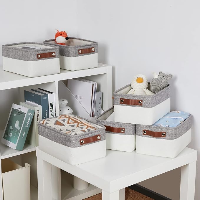 DULLEMELO Storage Baskets Bins for Organizing, Small Fabric Baskets for Shelves - Image 7