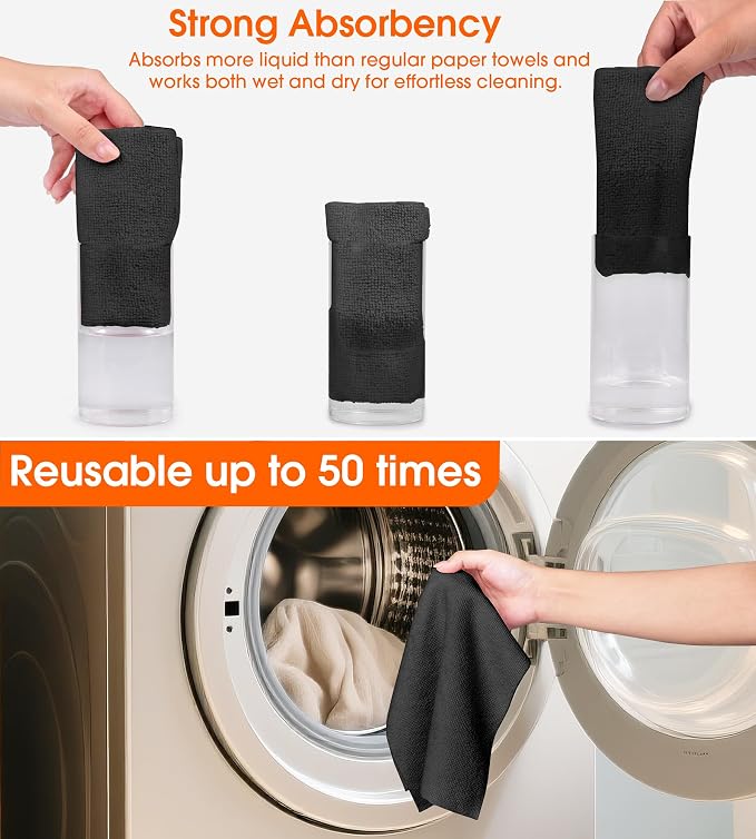 Roll of Microfiber Cleaning Cloth –100 Pack, Tear Away Microfiber Towels - Image 4